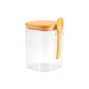 Pote de Vidro com Tampa e Colher de Bambu 500ML - Petrin