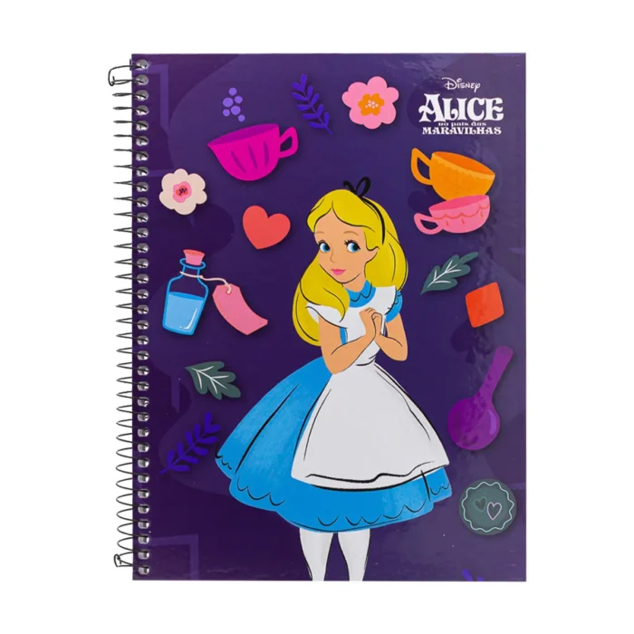 Caderno Universitário Light Alice no País das Maravilhas 1 Matéria C/ 80 Folhas - Culturama - Imagem 1