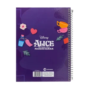 Caderno Universitário Light Alice no País das Maravilhas 1 Matéria C/ 80 Folhas - Culturama - Imagem 2
