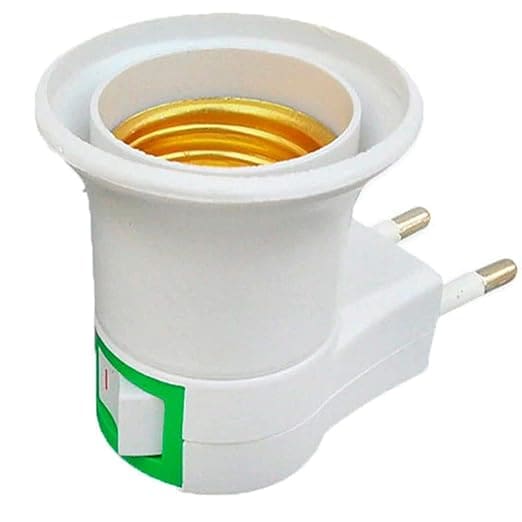 51s-FZ-6vUL._SX522_ Adaptador Tomada Soquete E27 P/ Lâmpada Bivolt C/ Chave Liga/Desliga - Imagem 1