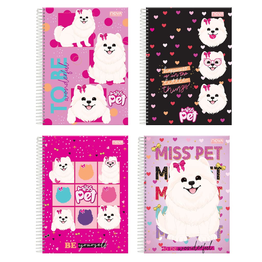678_19432_espiraldog2-7093e2ab39c6b0846f16984307144999-1024-1024 Caderno Espiral Universitário 10 Matérias 160 Folhas Miss Pet - Nova Cadernos - Imagem 1