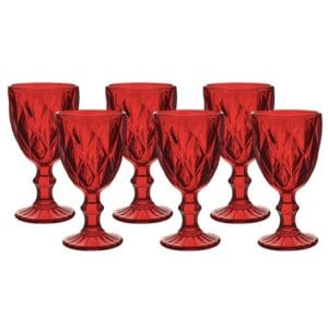 Jogo de Taças 6 Peças Vermelho 330ml 9x17cm - Casíta - Imagem 3