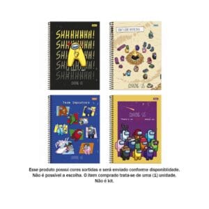 Caderno Universitário Among Us 1 Matéria 80 Folhas - Foroni - Imagem 2