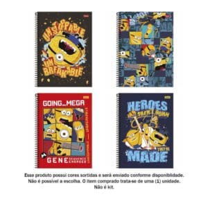 Caderno Universitário Minions 4 1 Matéria 80 Folhas - Foroni - Imagem 2