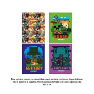 Caderno Brochura Minecreft 1 Matéria 80 Folhas - Foroni - Imagem 2