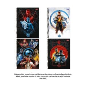 Caderno Universitário Mortal Kombat 1 Matéria 80 Folhas - Foroni - Imagem 2