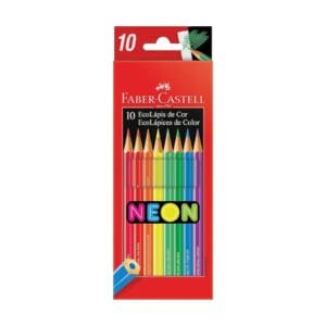 Lápis de Cor Ecolápis Neon 10 Cores - Faber Castell