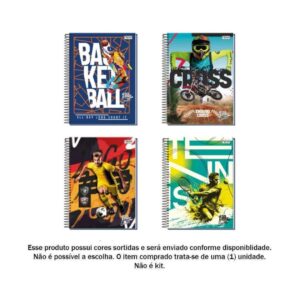 Caderno Universitário Espiral Vibes Sports 1 Matéria 80 Folhas - Nova Cadernos - Imagem 2