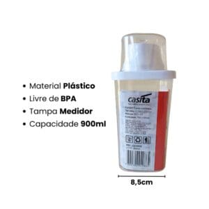 Pote com Copo Medidor 900ml - Casíta - Imagem 4
