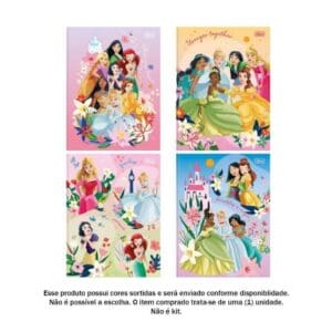 Caderno Brochura Princesas Disney 80 Folhas - Tilibra - Imagem 2