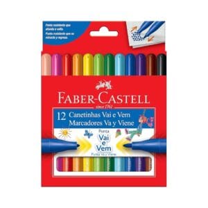 Canetinha Vai e Vem 12 Cores - Faber Castell
