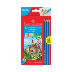 Kit Lápis de Cor 12 Cores + 3 Lápis Grafite - Faber Castell