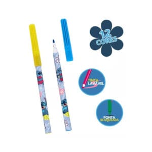 Canetinha Hidrocor 12 Cores Stitch - Molin - Imagem 2