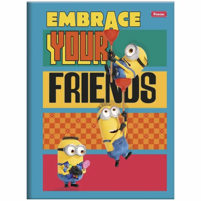 Caderno Brochura Pequeno 1/4 Minions 80 Folhas - Foroni - Imagem 5