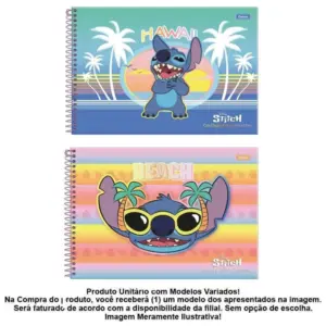 Caderno Cartografia e Desenho Stitch 80 Folhas - Foroni - Imagem 2