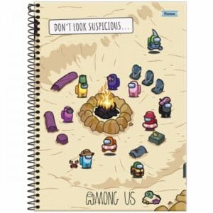 Caderno Universitário Among Us 1 Matéria 80 Folhas - Foroni - Imagem 4
