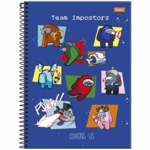 Caderno Universitário Among Us 1 Matéria 80 Folhas - Foroni - Imagem 3