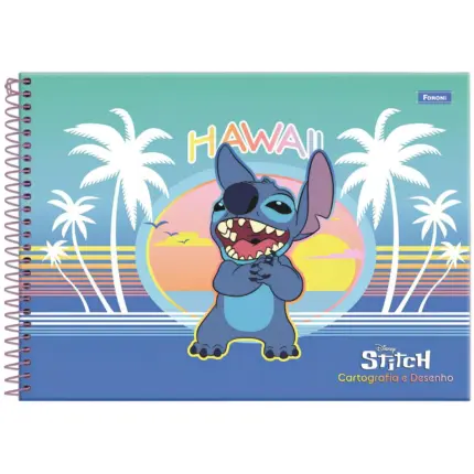 Caderno Cartografia e Desenho Stitch 80 Folhas - Foroni