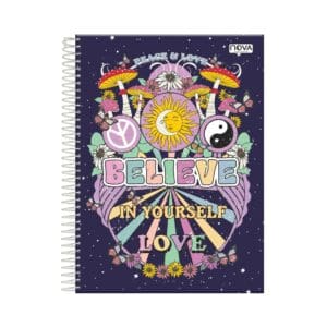 Caderno Espiral Universitário 1 Matéria 80 Folhas Be Kind - Nova Cadernos - Imagem 8