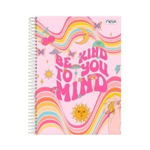 Caderno Espiral Universitário 1 Matéria 80 Folhas Be Kind - Nova Cadernos - Imagem 4