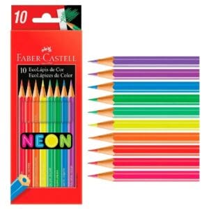 Lápis de Cor Ecolápis Neon 10 Cores - Faber Castell - Imagem 3