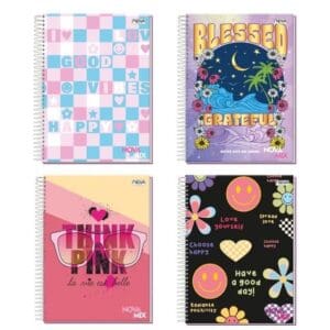 Caderno Espiral Universitário 10 Matérias 160 Folhas Nova Mix Feminina - Nova Cadernos