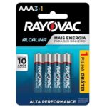 Pilha Alcalina RAYOVAC AAA3+1