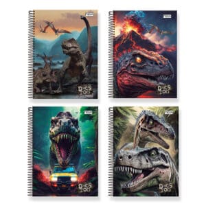 Caderno Espiral Universitário 1 Matéria 80 Folhas Dinos Zoo - Nova Cadernos - Imagem 2