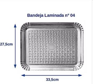 Bandeja Laminada Prata Nº4 27,5x33,5CM - Imagem 2