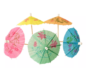 Kit com 12 Mini Guarda-Chuvas Decorativo para Pratos e Bebidas - Imagem 3