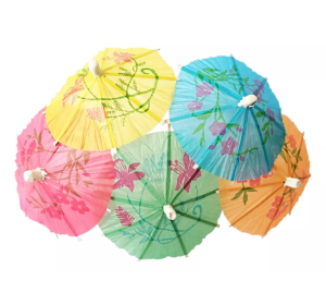 Kit com 12 Mini Guarda-Chuvas Decorativo para Pratos e Bebidas - Imagem 2