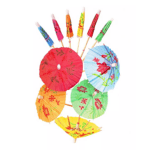 Kit com 12 Mini Guarda-Chuvas Decorativo para Pratos e Bebidas