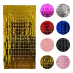 Cortina Metalizada Quadrados 1Mx2M Sortido