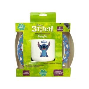 Kit Alimentação Prato Bowl + Caneca 270ml Stitch - BabyGo