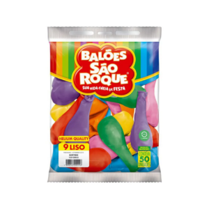 Balão Liso N°9 com 50 Unidades - Balões São Roque