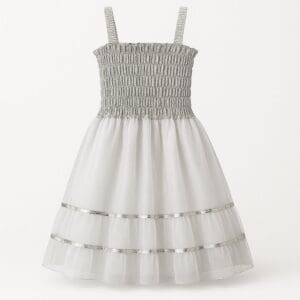 Vestido Infantil para Festa de Poliéster Prateado Tamanho Único 65cm TY361743 - Imagem 3