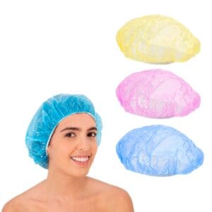 Kit com 3 Toucas de Banho Coloridas Reutilizáveis com Elástico - Aliança - Imagem 2