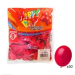 Balão Liso 20cm N°8 com 50 Unidades - Happy Day