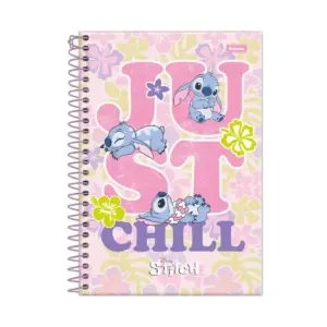 Caderno Espiral Pequeno 1/4 80 Folhas Stitch - Foroni