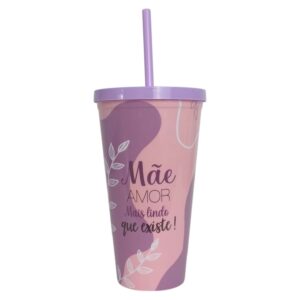 Copo de Plástico com Canudo Dia das Mães 600ml Sortido - Interponte - Imagem 4