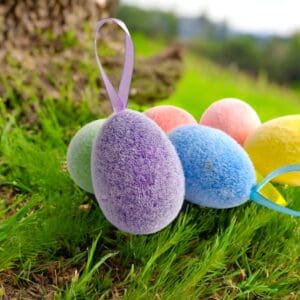 Ovo de Páscoa Decorativo de Isopor Felpudo com 6 unidades de 7cm Cada - Rio Tijucas - Imagem 4