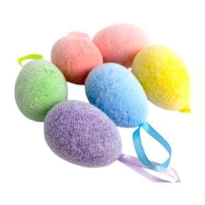 Ovo de Páscoa Decorativo de Isopor Felpudo com 6 unidades de 7cm Cada - Rio Tijucas - Imagem 3