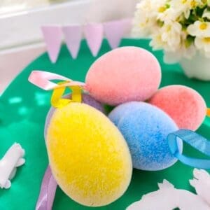 Ovo de Páscoa Decorativo de Isopor Felpudo com 6 unidades de 7cm Cada - Rio Tijucas - Imagem 2