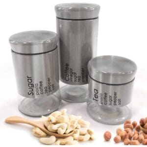 Conjunto de Potes com 3 Peças em Vidro + Aço Inox Will - Dolce Home - Imagem 7