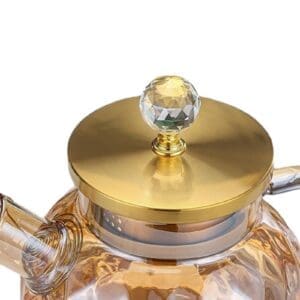 Bule de Vidro Borossilicato com Tampa de Aço Inoxidável e Acrílico 1000ml - Casíta - Imagem 3