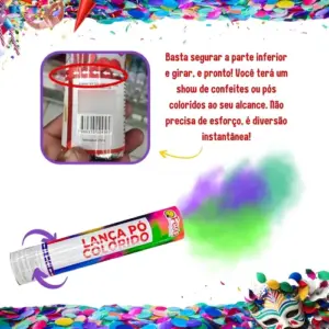 Lança Pó Colorido 30cm - Festa - Imagem 3
