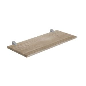 Prateleira de Madeira Nogueira com Suporte Prata 1,5x20x60cm Concept - Prat-K