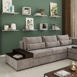 Prateleira de Madeira Nogueira com Suporte Prata 1,5x20x60cm Concept - Prat-K - Imagem 2