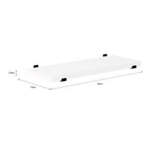 Prateleira de Madeira Branca com Suporte "C" Preto 1,8x15x40cm Viena - Prat-K - Imagem 3