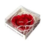 Vela Decorativa de 8 cm Com Aroma e Formato de Coração com uma Rosa